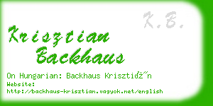 krisztian backhaus business card